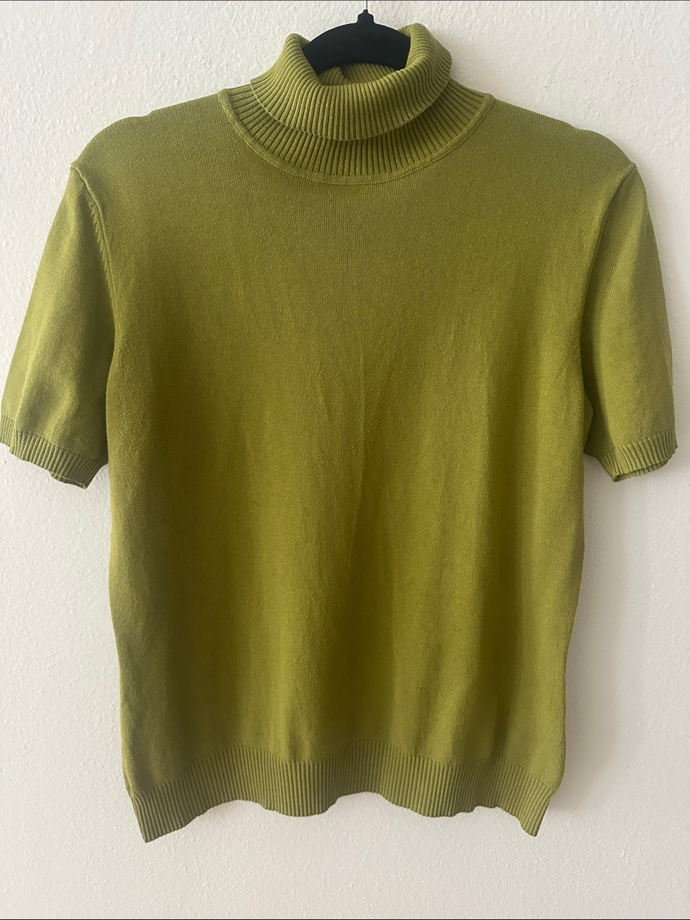 Women’s Short Sleeve Turtleneck Tee in Olive Green